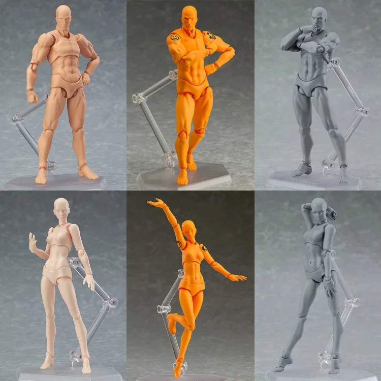 

[Funny] 15cm SHFiguarts BODY KUN / CHAN DX Set Pale Action Figure Sketch Draw Male Female Movable body chan joint model gift