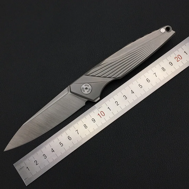 

Tactical 61HRC High Hardness M390 Blade Flip Ball Bearing System TC4 Titanium Alloy Handle Folding Knife Camping Pocket KnifeToo