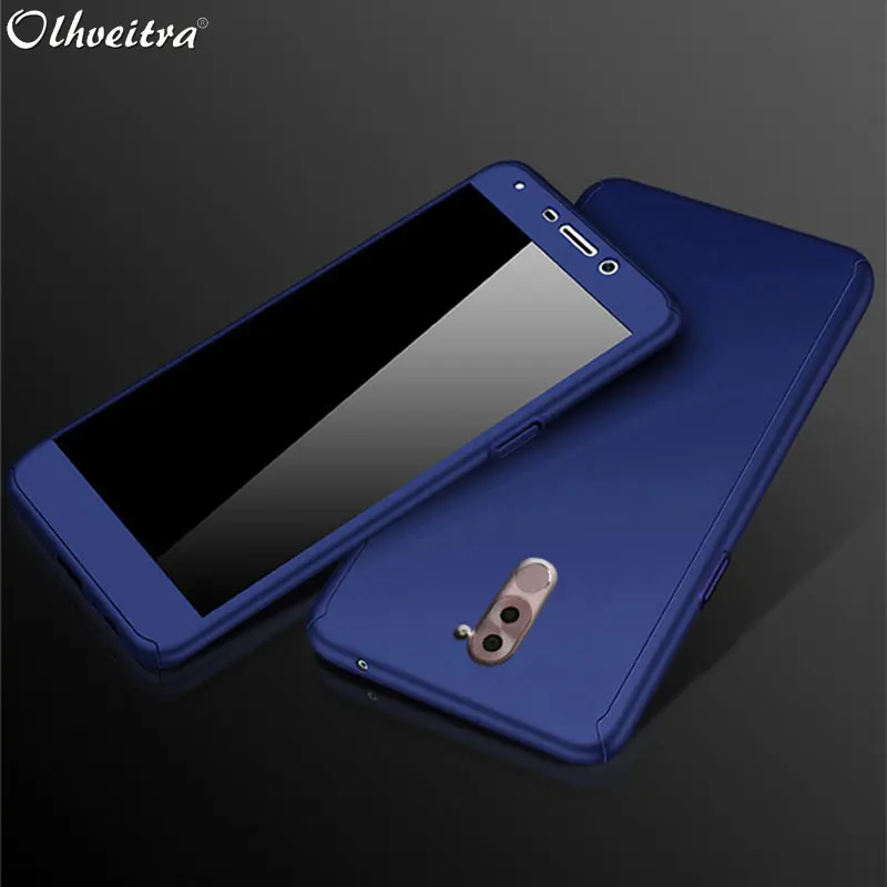 

360 Full Coverage Cover For Huawei Honor 6X / Mate 9 Lite Case Phone Cases Plastic With Tempered Glass Case For Huawei GR5 2017