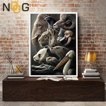 Endangered animals Wall art Poster Nordic Canvas Painting Posters and Prints  For Living Room Unframed Decor