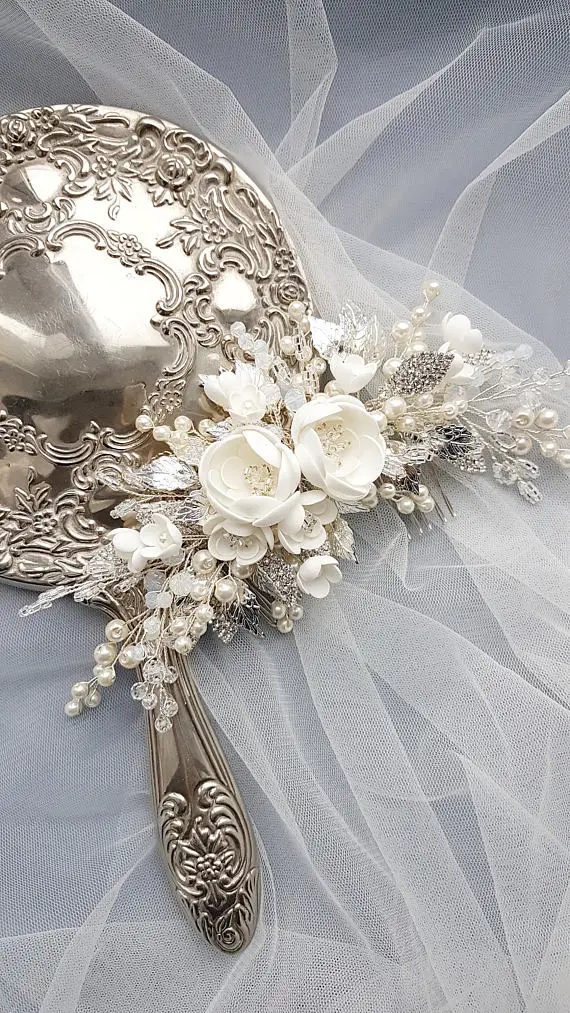 

Hair ornaments wedding hair accessories Floral Headdress Romantic Lace Hairwear flower wedding bride hair accessories bridal
