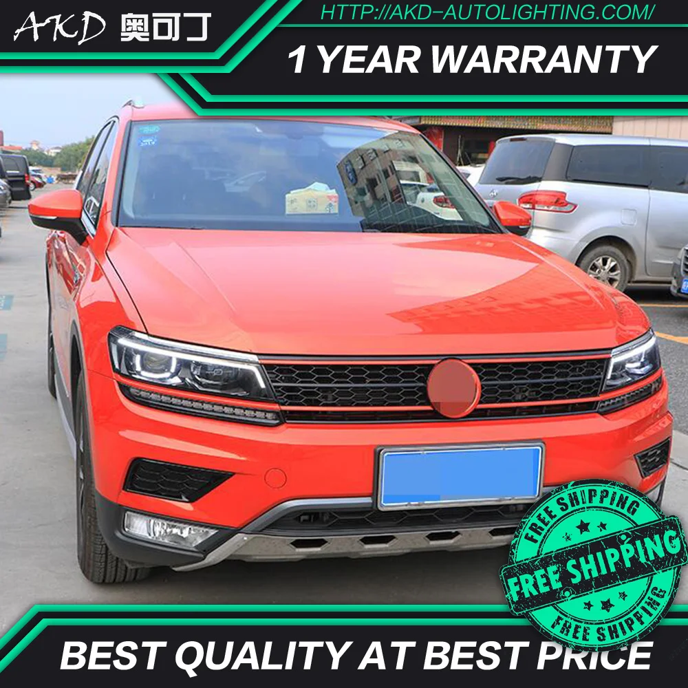 

AKD tuning cars Headlight For VW Tiguan L 2017 2018 Headlights LED DRL Running lights Bi-Xenon Beam Fog lights angel eyes Auto