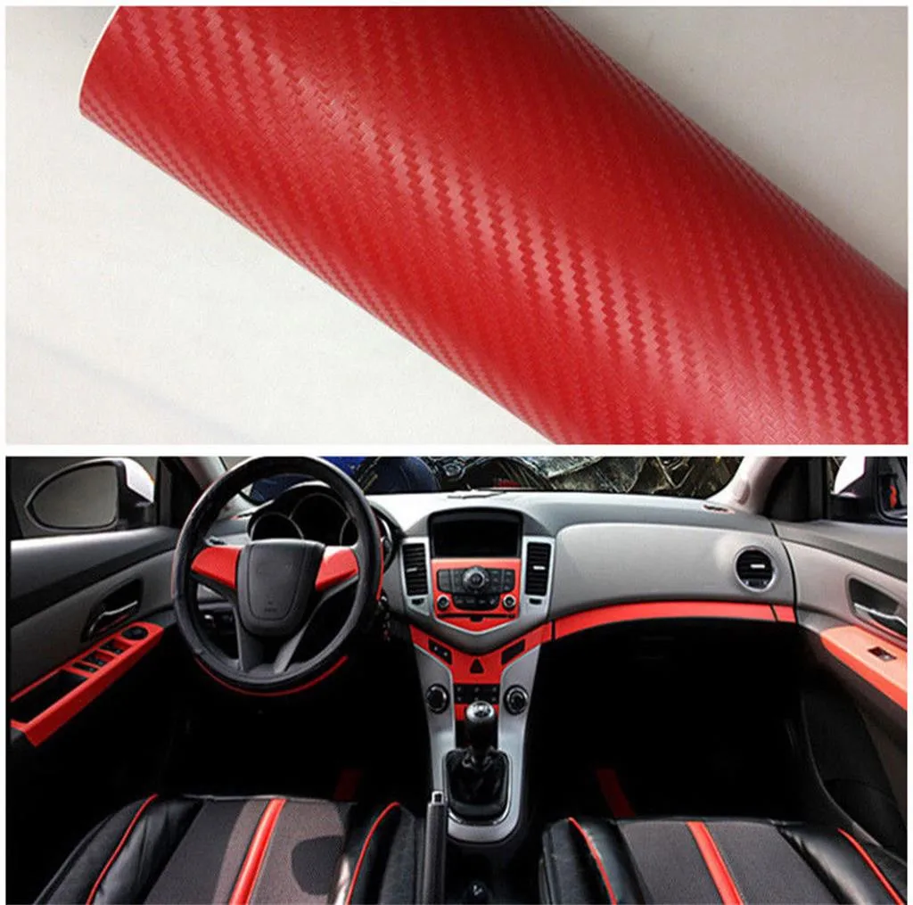 

Red Fashion 3D Carbon 10x152CM Fiber Vinyl Sticker For Motorcycle Car Lpod tuning on the funny rc cars hood