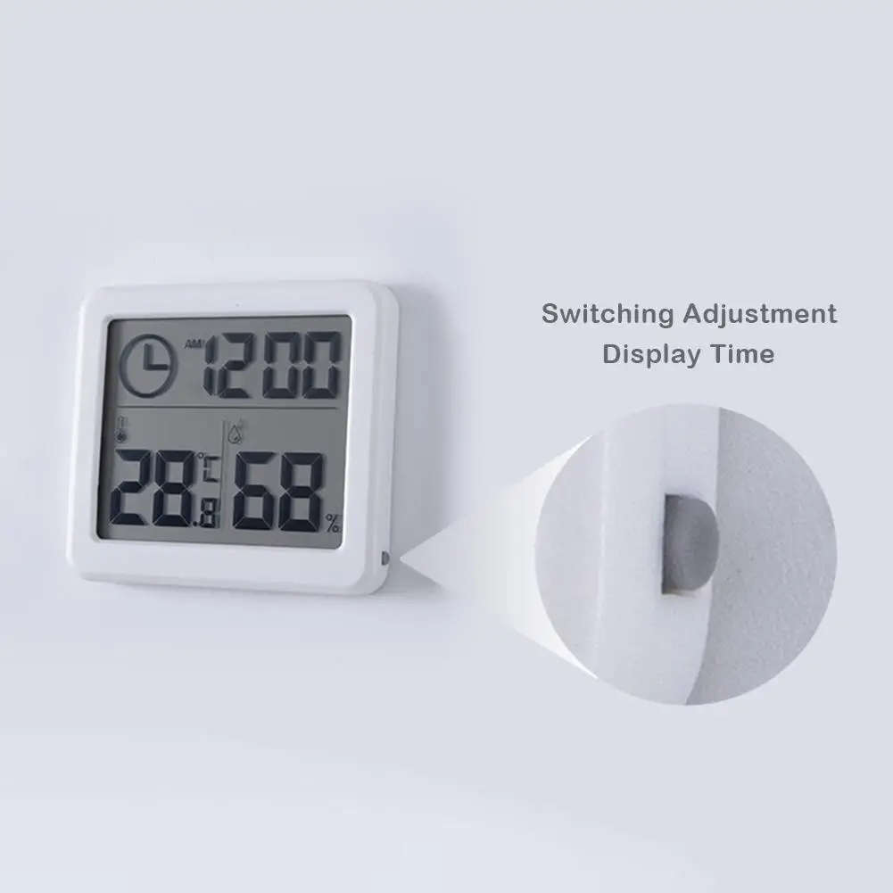 Thermometer Hygrometer Wall Clock Office Electronic Temperature And Humidity Monitor Digital Clock