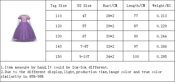 Необычные ролевые игровые платья Рапунцель для девочек; шифоновое платье принцессы с длинными рукавами для девочек; Детский костюм на Хэллоуин и Рождество