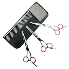 4 шт. ножницы для собак 7,5 дюймов уход за шерстью домашних животных ножницы набор включает круглый наконечник Топ истончение ножницы для собак и кошек