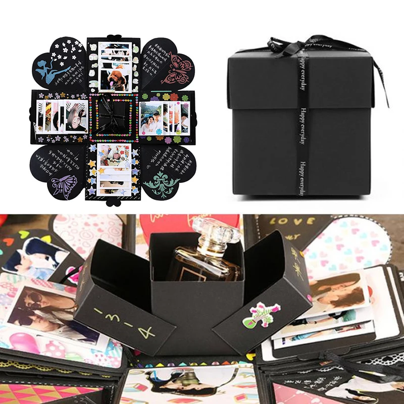 

Cyuan 1Pc DIY Explosion Box Love Memory Photo Album Gift Box Scrapbook Explosion Box for Kids Birthday Party Favor Wedding Decor