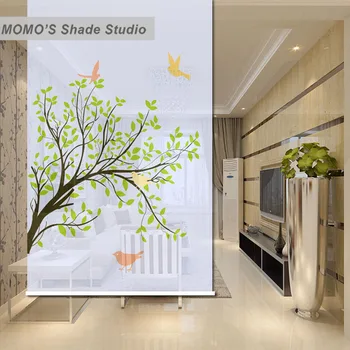 

MOMO Roller Blinds Painting Window Blinds Shades Blackout Zebra Blinds Fabric Roller Shutter Curtains Custom Size Alice 193