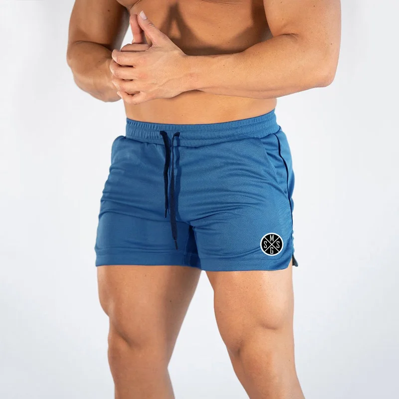 Мужские спортивные шорты Muscleguys для фитнеса, сетчатые быстросохнущие дышащие спортивные шорты, мужские шорты для фитнеса, шорты для бега, пляжные спортивные шорты