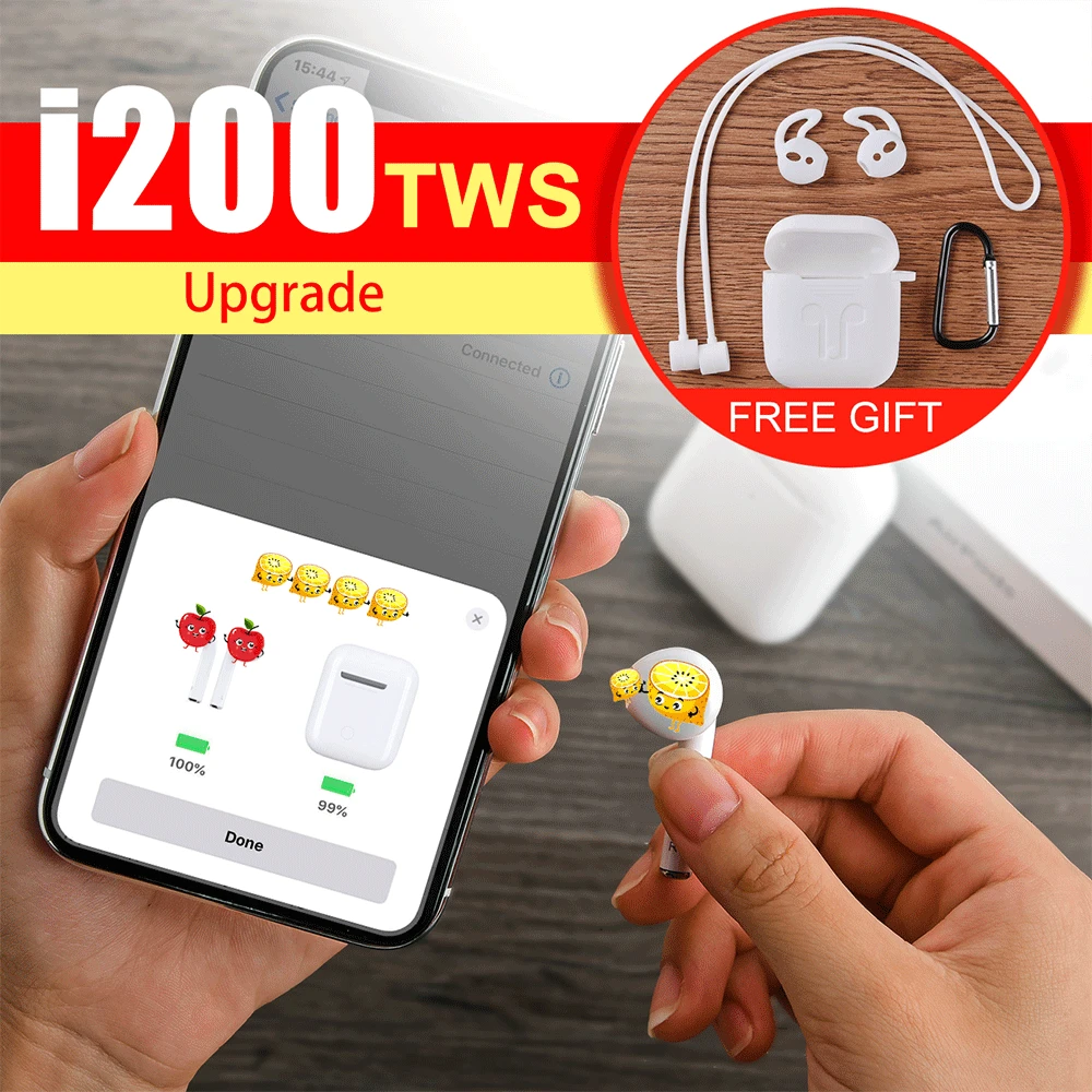 

i200 TWS 2nd Gen Smart Sensor Pop up 1:1 Bluetooth Earphones Wireless Charging Separate Use PK W1 Chip i100 i80 i60 i30 i20 TWS