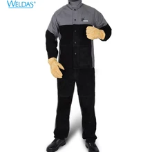 Огнестойкий комбинезон дуговой рыцарь коровья кожа огнестойкая сварочная одежда FR сварщик брюки огнестойкие сварочные куртки