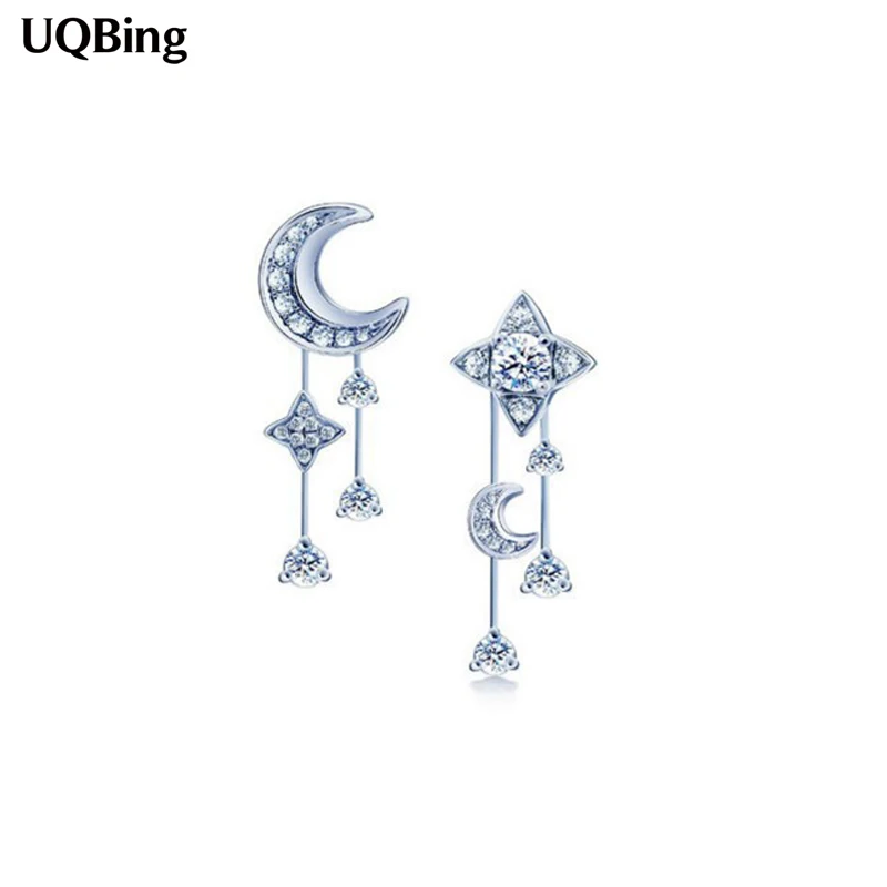 Wholesale Silver Earrings Temperament 925 Sterling Silver Moon Star Stud Earrings For Women Good Jewelry Brincos Wholesale Silver Earrings Temperament 925 Sterling Silver Moon Star Stud Earrings For Women Good Jewelry Brincos