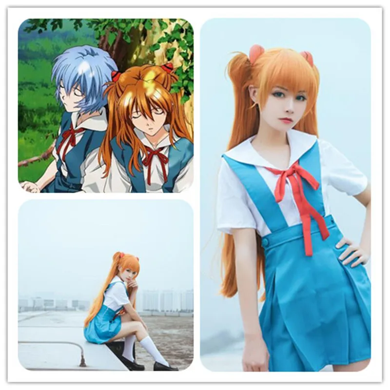 

Neon Genesis Evangelion Cosplay Asuka Langley Soryu Tokyo Ayanami Rei Cosplay Costume Uniforme Scolaire 3 pcs Ensemble