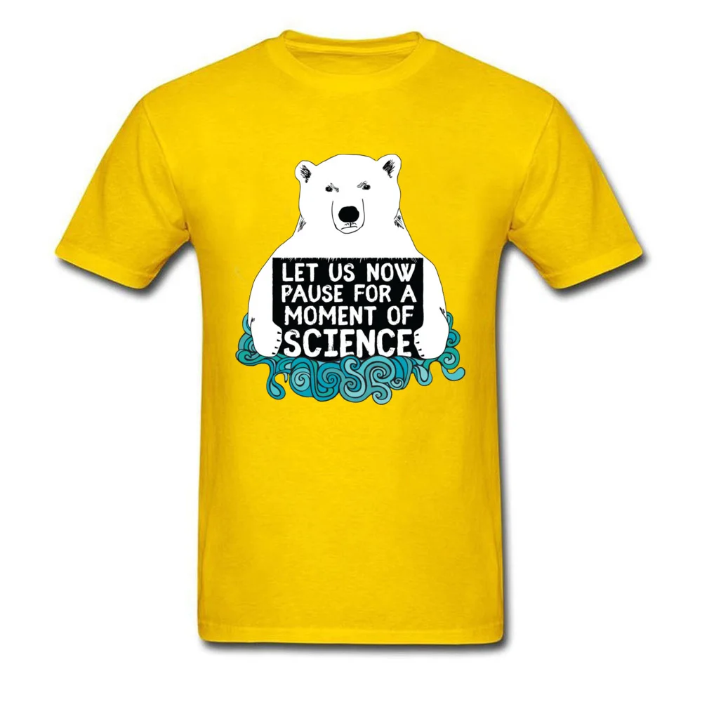 Science-Bear-190619 Lovers Day All Cotton Round Collar T Shirt Short Sleeve Classic T-Shirt Fashionable Normal T-Shirt Science-Bear-190619 yellow