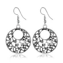 1 Pair Vintage Hollow Out Drop Earrings For Women Fashion Openwork Bohemian Female Boho Tassel Earrings