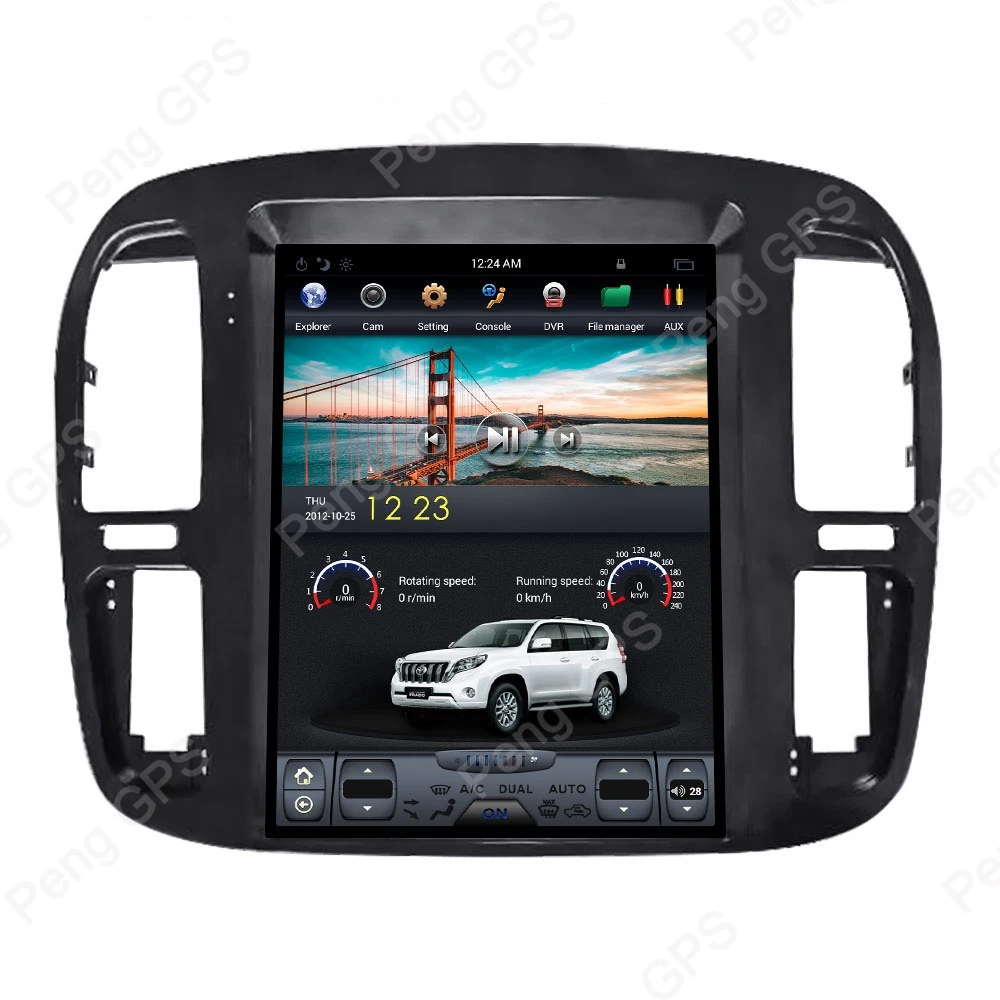 12," ips Android автомобильный gps-навигация, dvd-плеер подходит для Toyota Land Cruiser LC100/TLC 100 1998-2002 Tesla стиль радио Поддержка