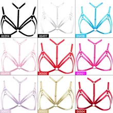 Мульти-цвет бюстгальтер жгут Для женщин нагрудный ремень короткий топ сексуальный портупея плюс Размеры регулировки танцевальная рейв нижнее белье пастельный, готический панк