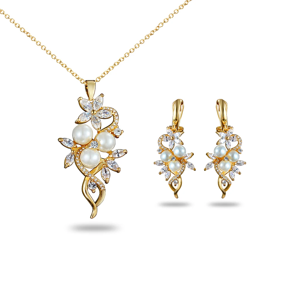

Freshwater Cultured Pearl Jewelry Necklace Earrings Set For Women