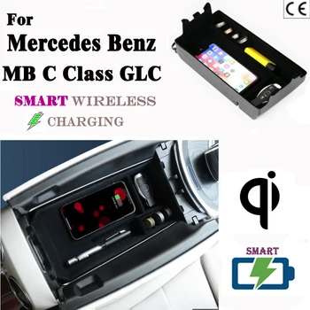 

For Mercedes Benz C Classe GLC QI Wireless charger Hidden Wireless charging Phone Holder Storage Box