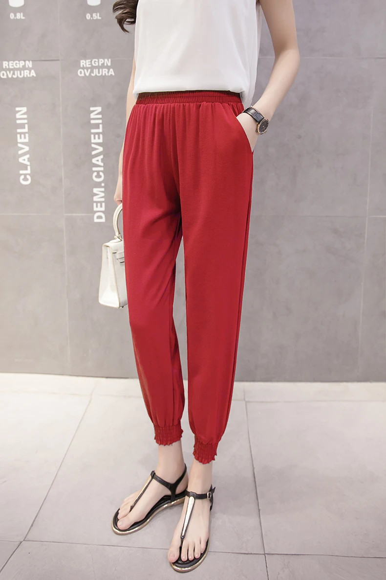 Spring and summer 2019 nine points bloomers ethnic loose flower pants wide legs harun women's trousers Spring and summer 2019 nine points bloomers ethnic loose flower pants wide legs harun women's trousers