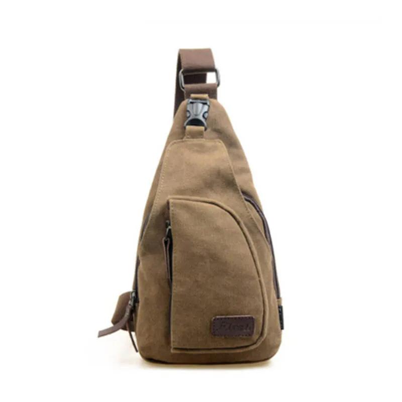 

BYCOBECY Men Chest Bag Messenger Bag New Fashion Canvas Male Shoulder Bag Casual Travel Men Small Crossbody Back Pack