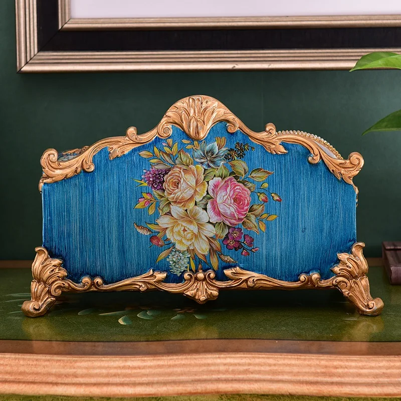 European Creative Clock Tissue Box Vintage Multi-functional Napkin Box Living Room Coffee Table Remote Storage Box Decoration