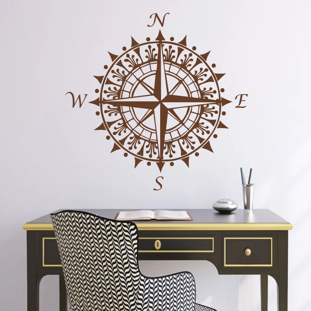 Nautical Compass Wall Decal Vinyl Wall Art Graphic Sticker home