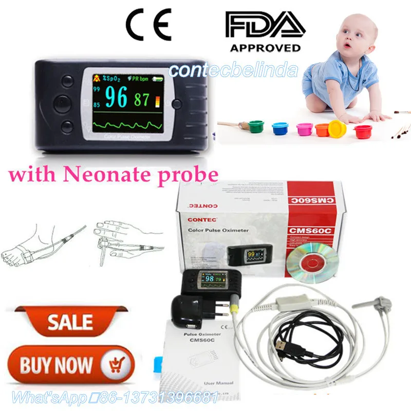 CONTEC CMS60C OLED Puse Oximeter Monitor Neonatal Infant Kids Born Pulse Oximeter Spo2 Monitor