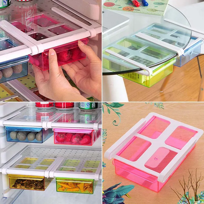 

Eco-Friendly Multi-function Kitchen Refrigerator Storage Rack Fridge Freezer Shelf Holder Food Drawer Organizer Space Saver