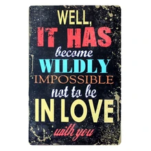 [Mike86] Стать дико impossile металлические знаки Подарок паб стены художественная роспись Craft Бар Декор B-209 заказ смешивания 20*30 см