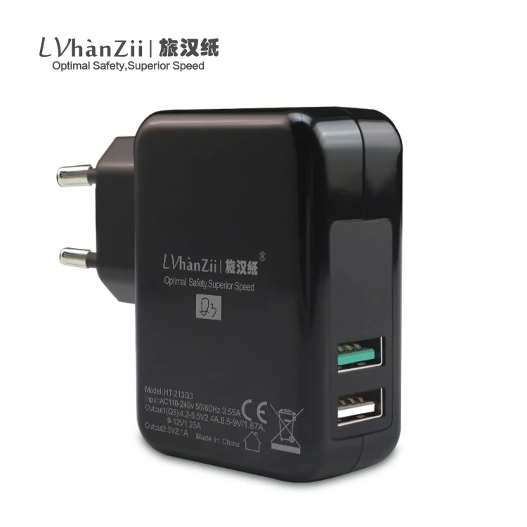 

Universal 30W Dual USB Wall Charger Quick Charge 3.0 QC 3.0 Fast Charging Chargers for Iphone 8 Plus Samsung Travel EU Adapter