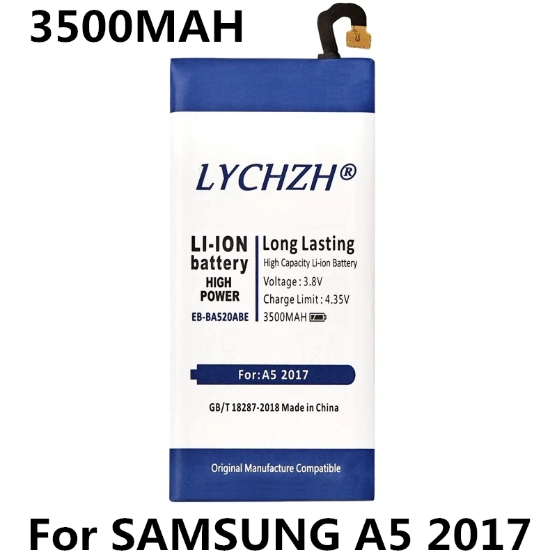 Оригинальная сменная батарея для samsung Galaxy Edition A5 A520F SM-A520F батарея для телефона EB-BA520ABE 3500 мАч