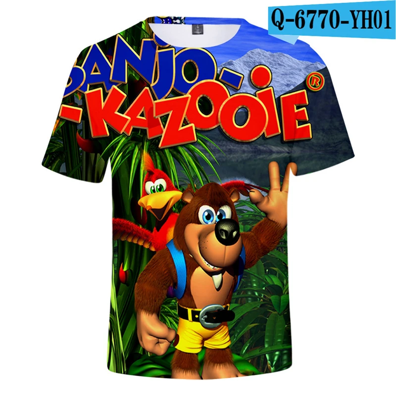 

Banjo Kazooie T Shirt Funny Boys Clothing Kids Cartoon Clothes Causal Tops Plus Size Game T-Shirts Short Sleeve Game Clothes