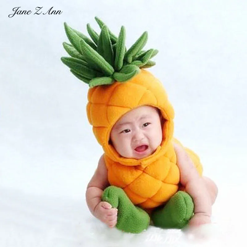 Infantil da Criança Chapéu + Meia Jane Bebê Abacaxi Traje Fotografia Adereços Meninos Meninas Plushoutfits 3 Pçs Fruta Roupas Bodysuit z Ann