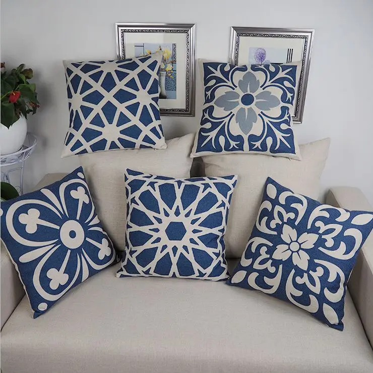 floral geometric cushion cover indian pillows case ethnic cojines capa ...