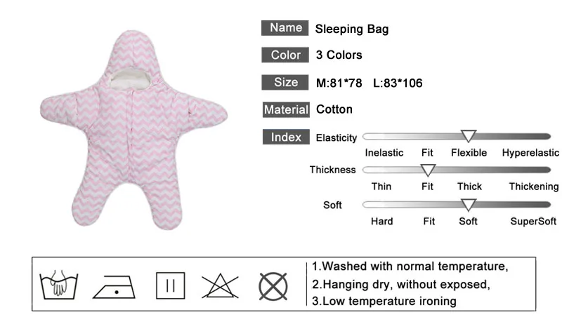 KAVKAS/2018 новые детские спальный мешок для спальный мешок starfish новорожденных Коляски кровать Пеленальное Одеяло wrap мультфильм постельные