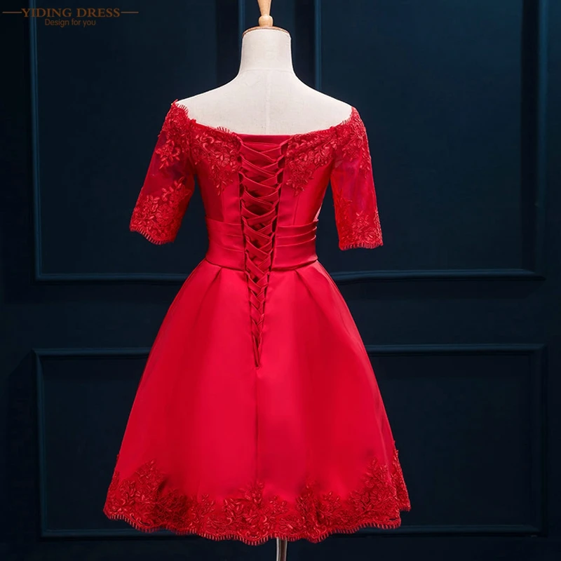 Prom-Dresses-2017-New-Arrival-Fast-Shipping-Elegant-Wine-Red-Half-Sleeves-Short-Lace-Prom-Dresses (3)
