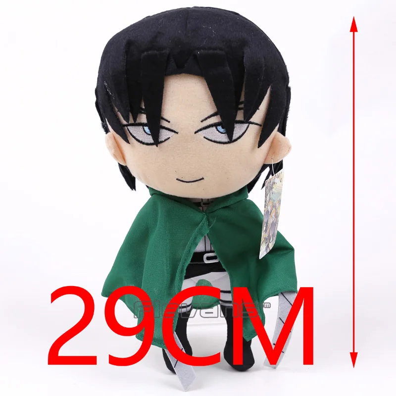 Levi A Аниме Attack on Titan Eren Jaeger Levi Mikasa Ackerman плюшевые игрушки мягкие куклы 29 см - Цвет: Levi A