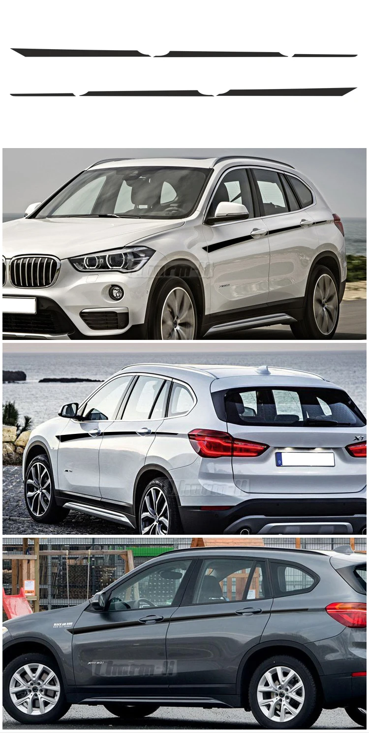 M производительность акцент полосы для BMW X1 F48 боковые полосы графика Автомобиль Стайлинг талии виниловые наклейки аксессуары