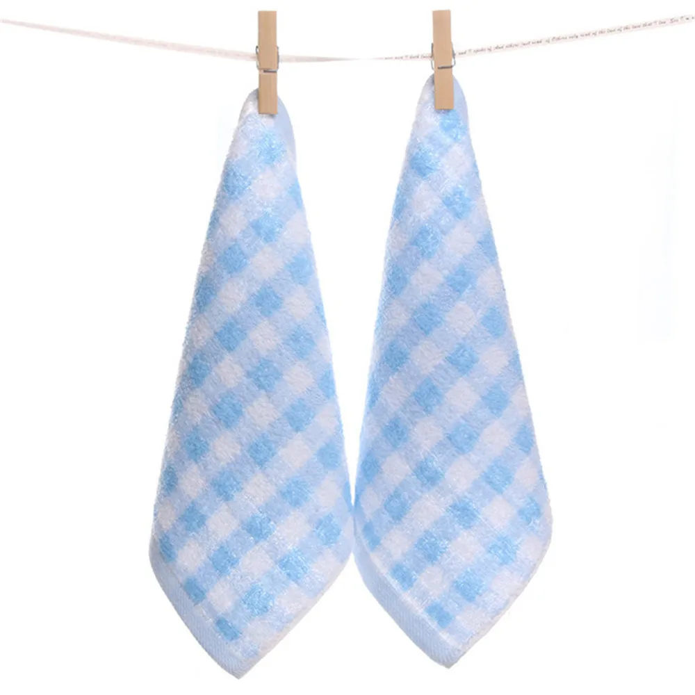Buy 1 Piece 25*25cm Small Hand Towel Plaid Blue Yellow