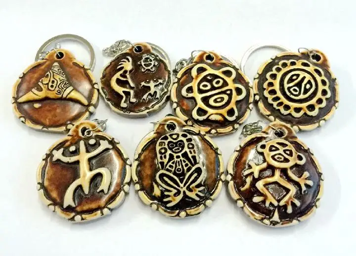 

14 Keychain Taino Coqui Frog Cemi Sun Turtles Kokopelli Imitate adjustable gift