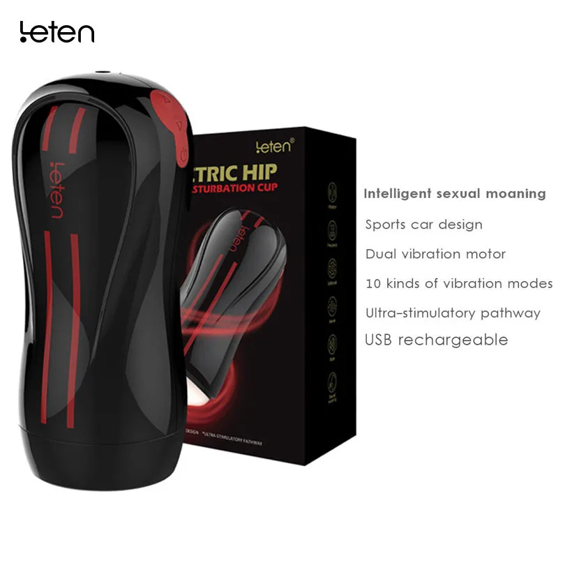 Leten Double Vibrator Pussy Artificial Vagina Pocket Male Automatic