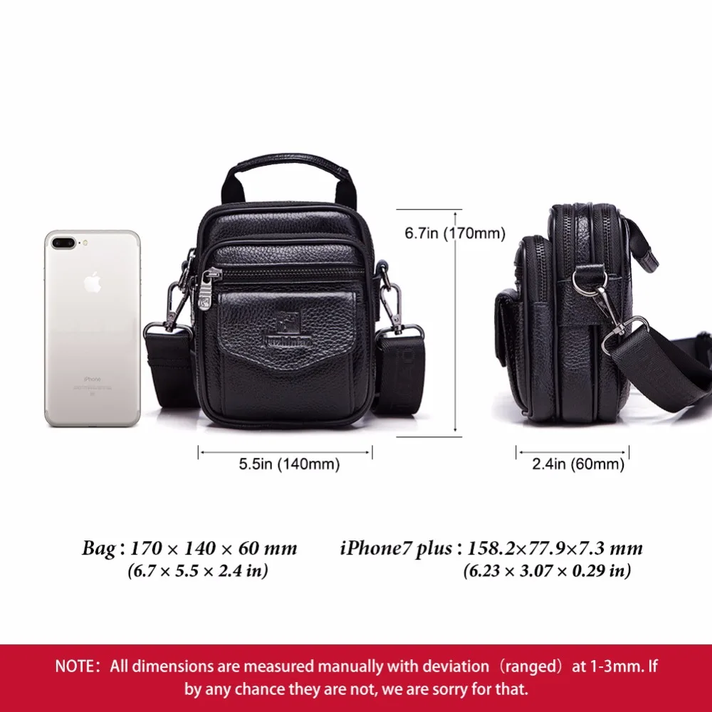 FUZHINIAO Small Genuine Cowhide Leather Men's Shoulder Bag Clutch Handbag Messenger Male Bags Crossbody Sling Tote Small Zipper FUZHINIAO Small Genuine Cowhide Leather Men's Shoulder Bag Clutch Handbag Messenger Male Bags Crossbody Sling Tote Small Zipper