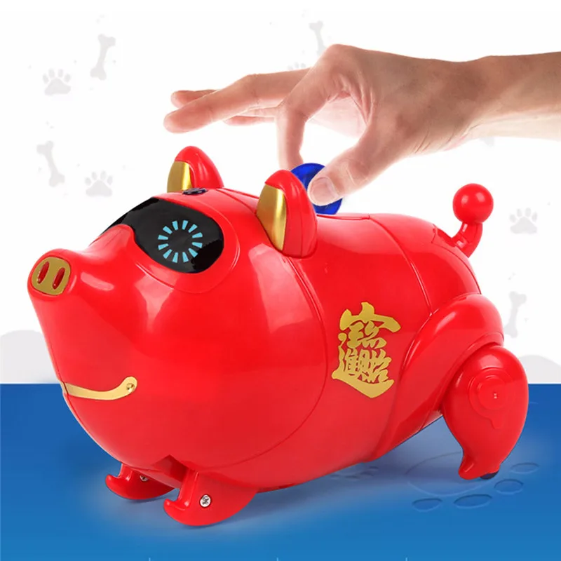 

Children's Electronic Piggy Bank Cartoon Singing Walking Pig Coin Bank Storage Toys Kids Toys