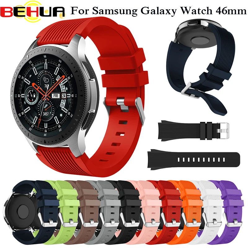 Ремешок силиконовый для Samsung Gear S3 Frontier классический браслет наручных часов 22 мм 46