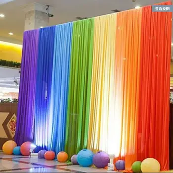 

Ice Silk Rainbow Wedding Backdrop Colourful Background Party Decoration background drop colors for choose