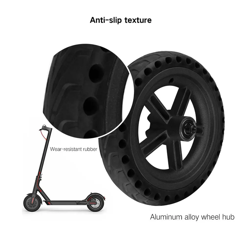

Electric Scooter Skateboard Hollow Non-Pneumatic Rear Tires Reinforcing Rib Porous Damping Solid Tyres
