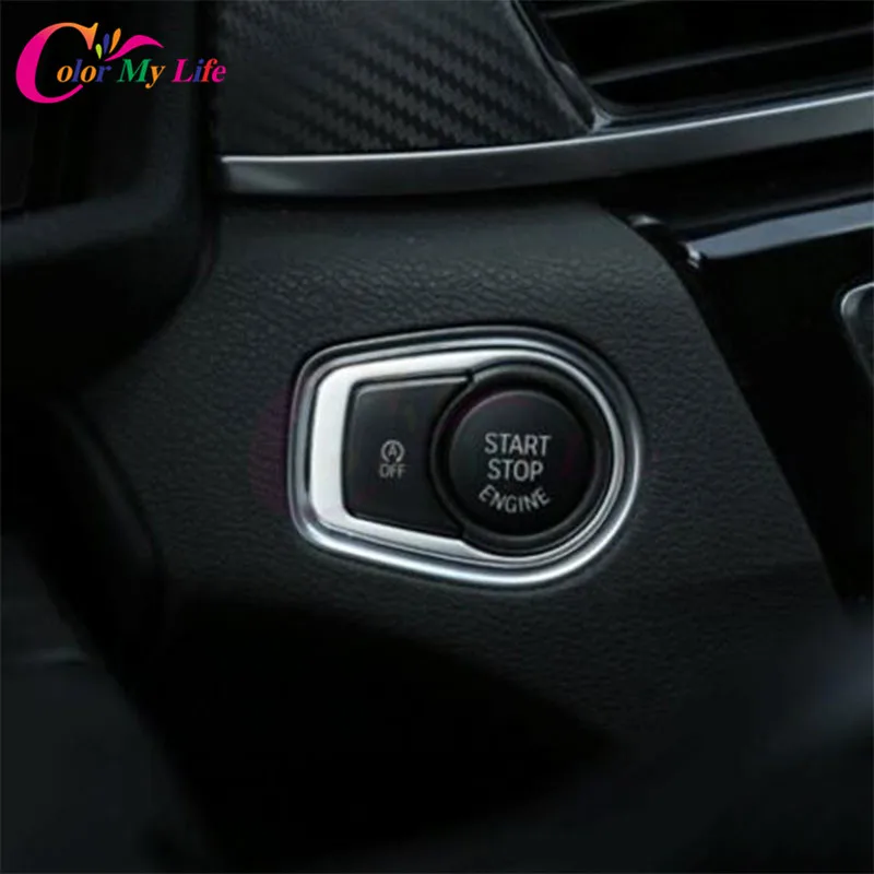

Color My Life Car Ignition Key Protection Ring Trim Star Stop Enginer Key Sticker For BMW X1 F48 2015 2016 2017 Accessories