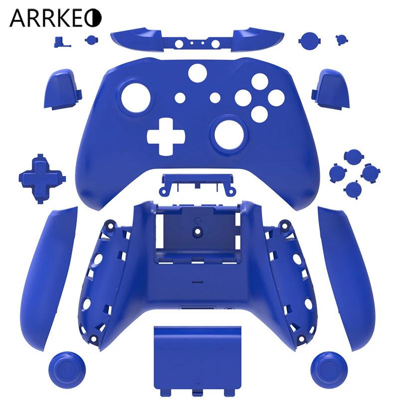 

ARRKEO For Xbox One S/X Matte Blue Full Custom Shell Case Button For Xbox One Slim Wireless Controller Cover Replacement Housing