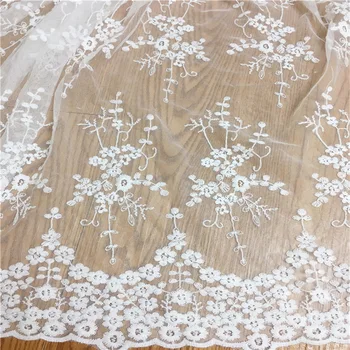 

2yards chantilly white wedding lace fabric French embroidery lace fabric for lace accessories Wedding dress clothes MT37